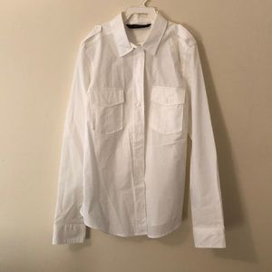 Zara Basics White Button Down Top